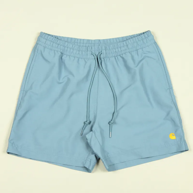 Carhartt WIP Chase Swim Trunks - Icy Water/Gold